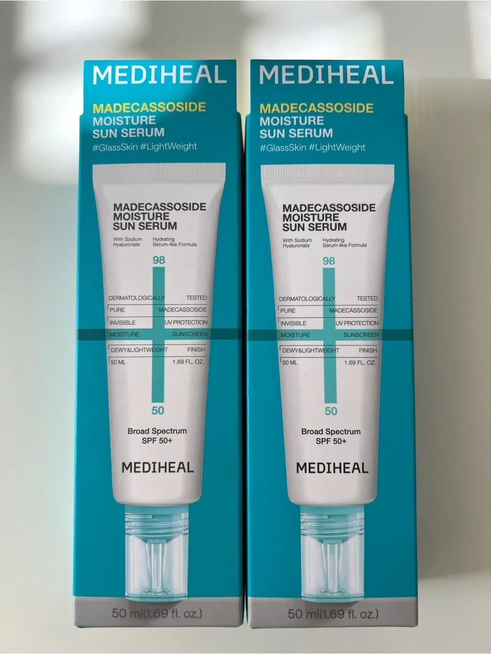 MEDIHEAL Madecassoside Moisture Sun Serum US FORMULA - Bundle of 2